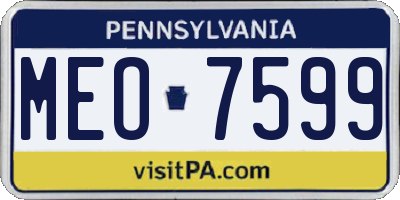 PA license plate MEO7599