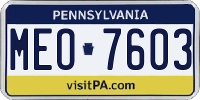 PA license plate MEO7603