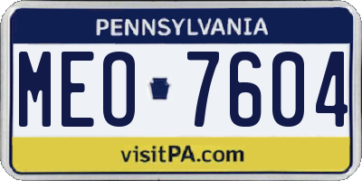 PA license plate MEO7604