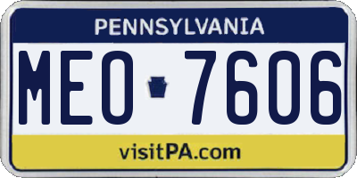 PA license plate MEO7606