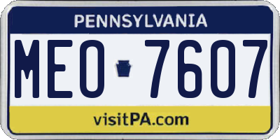 PA license plate MEO7607