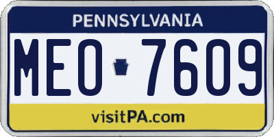PA license plate MEO7609
