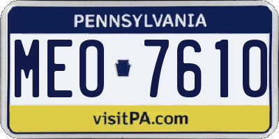 PA license plate MEO7610