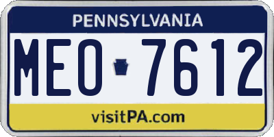 PA license plate MEO7612