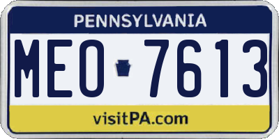 PA license plate MEO7613