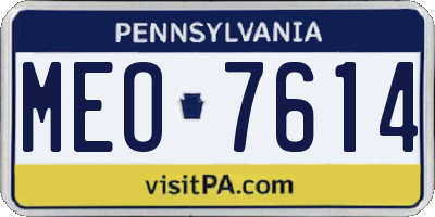 PA license plate MEO7614