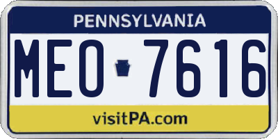 PA license plate MEO7616