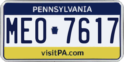 PA license plate MEO7617