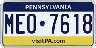 PA license plate MEO7618
