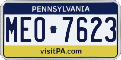 PA license plate MEO7623