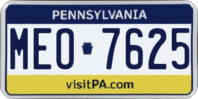 PA license plate MEO7625