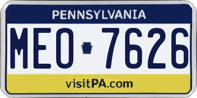 PA license plate MEO7626