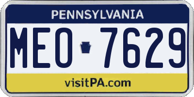 PA license plate MEO7629