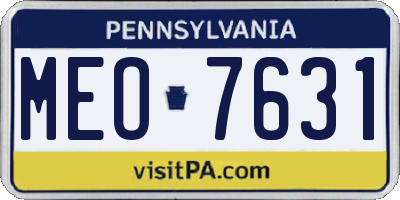 PA license plate MEO7631