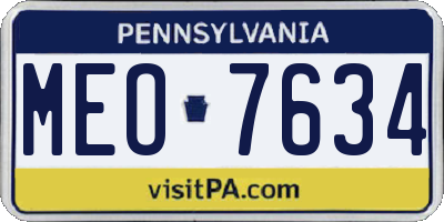 PA license plate MEO7634