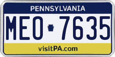 PA license plate MEO7635