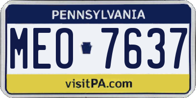 PA license plate MEO7637
