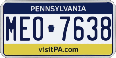 PA license plate MEO7638