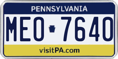 PA license plate MEO7640