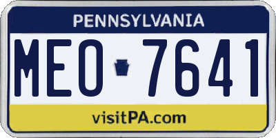 PA license plate MEO7641