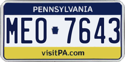PA license plate MEO7643