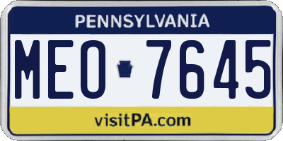 PA license plate MEO7645