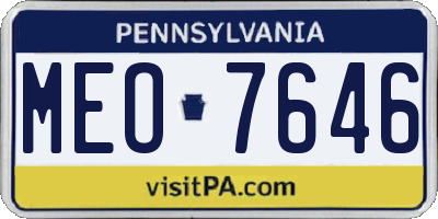 PA license plate MEO7646