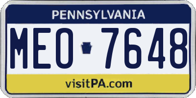 PA license plate MEO7648