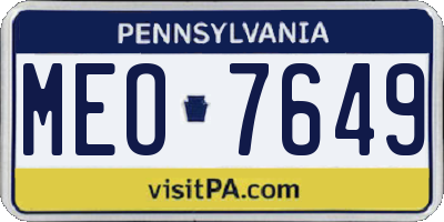 PA license plate MEO7649