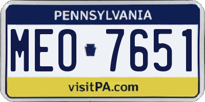PA license plate MEO7651