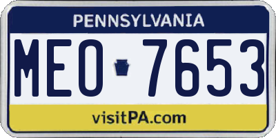 PA license plate MEO7653