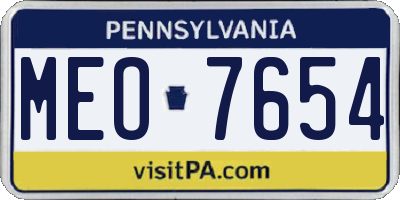 PA license plate MEO7654