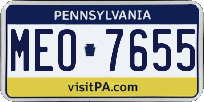 PA license plate MEO7655