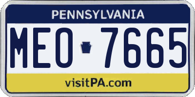 PA license plate MEO7665