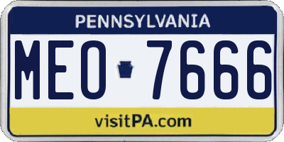 PA license plate MEO7666