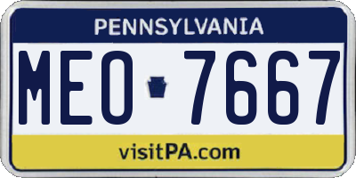PA license plate MEO7667