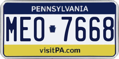 PA license plate MEO7668