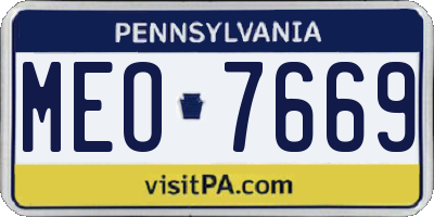 PA license plate MEO7669