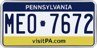 PA license plate MEO7672