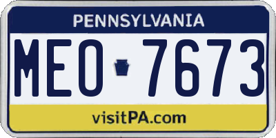 PA license plate MEO7673