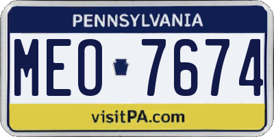 PA license plate MEO7674