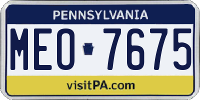 PA license plate MEO7675