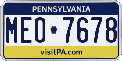 PA license plate MEO7678