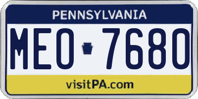 PA license plate MEO7680