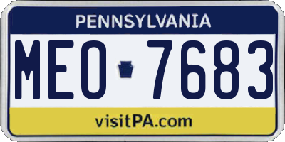 PA license plate MEO7683