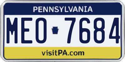PA license plate MEO7684