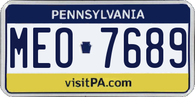 PA license plate MEO7689