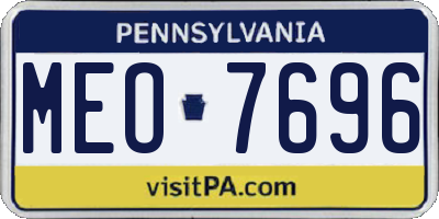 PA license plate MEO7696