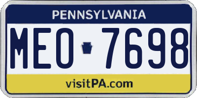 PA license plate MEO7698