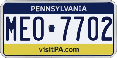 PA license plate MEO7702